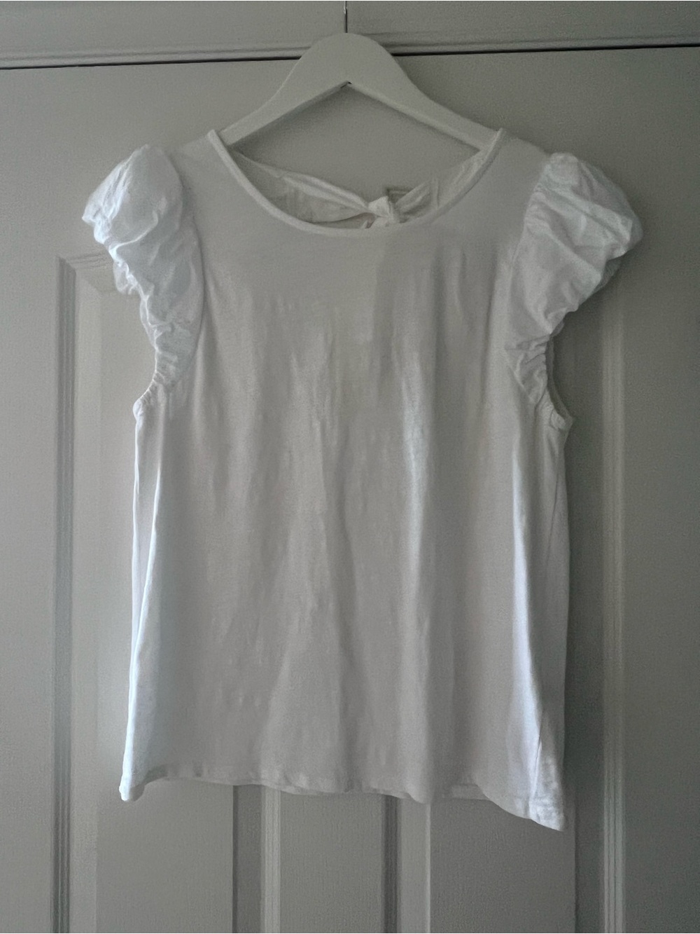 Nation LTD White Ruffle Sleeve Tee